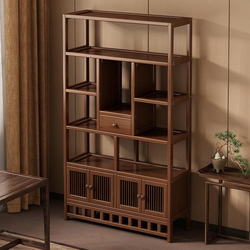 德国品质复古博古架中式多宝阁置物架非实木新款摆件展示柜靠墙茶