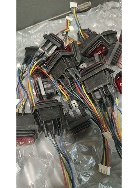 没用过,防水船型开关16A6脚3档红色绿色带灯四脚翘板电