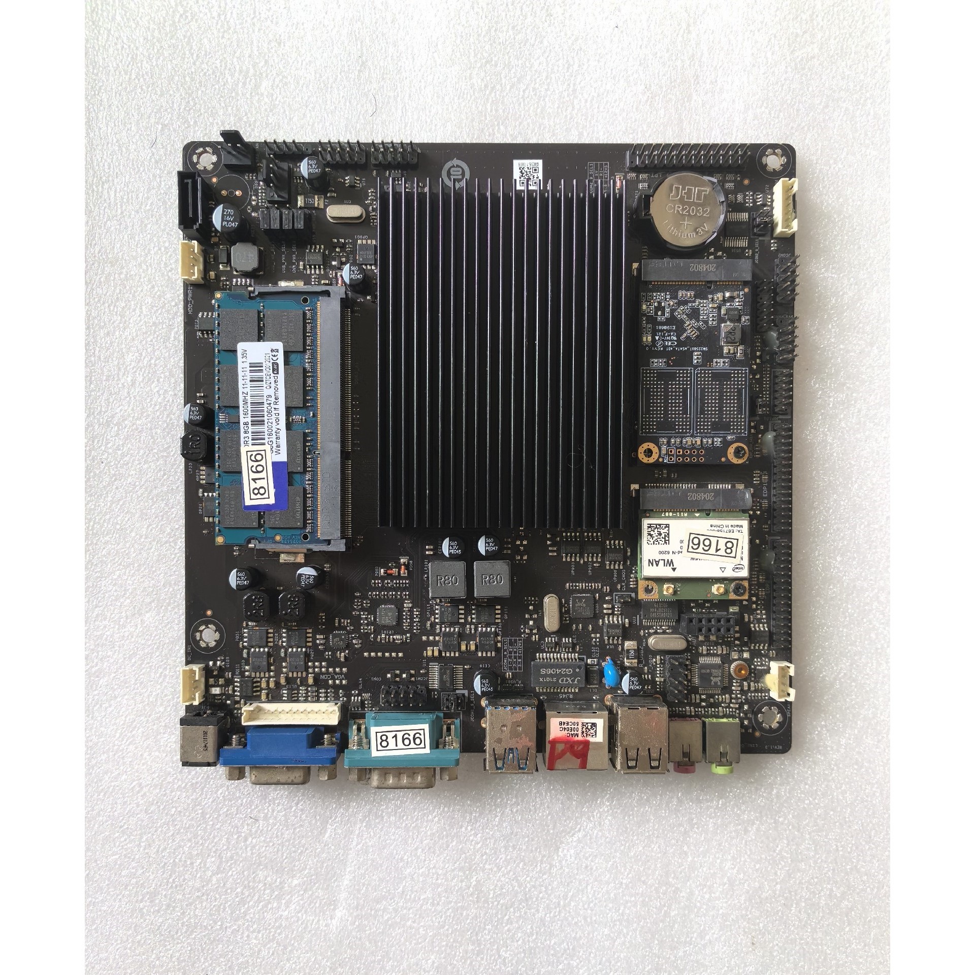 J1900工控主板,带无线网卡,双EDP接口,带LPT打印接