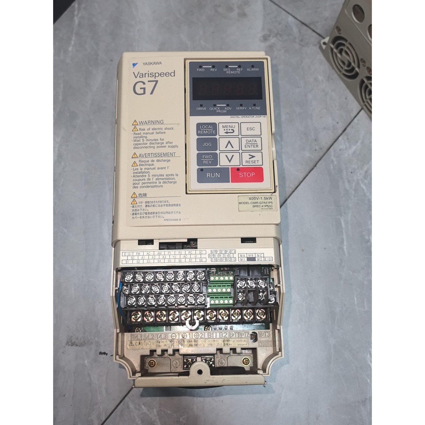 安川变频器CIMR-G7A41P5   ,380V1.5KW