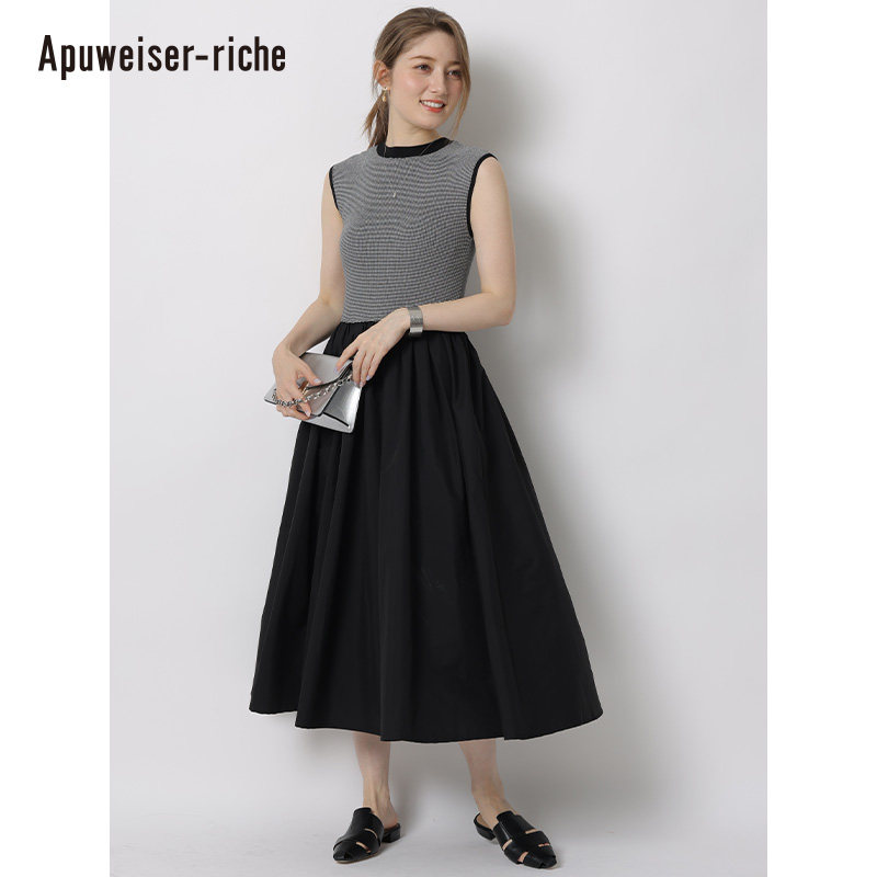 Apuweiser-riche无袖针织拼接连衣裙 23361590,女装/女士精品,连衣裙,淘宝优惠券,粉丝福利购,淘宝优惠卷