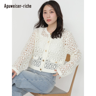 Apuweiser-riche2025夏季新品 编制风透肤夹克式外套上衣25156830