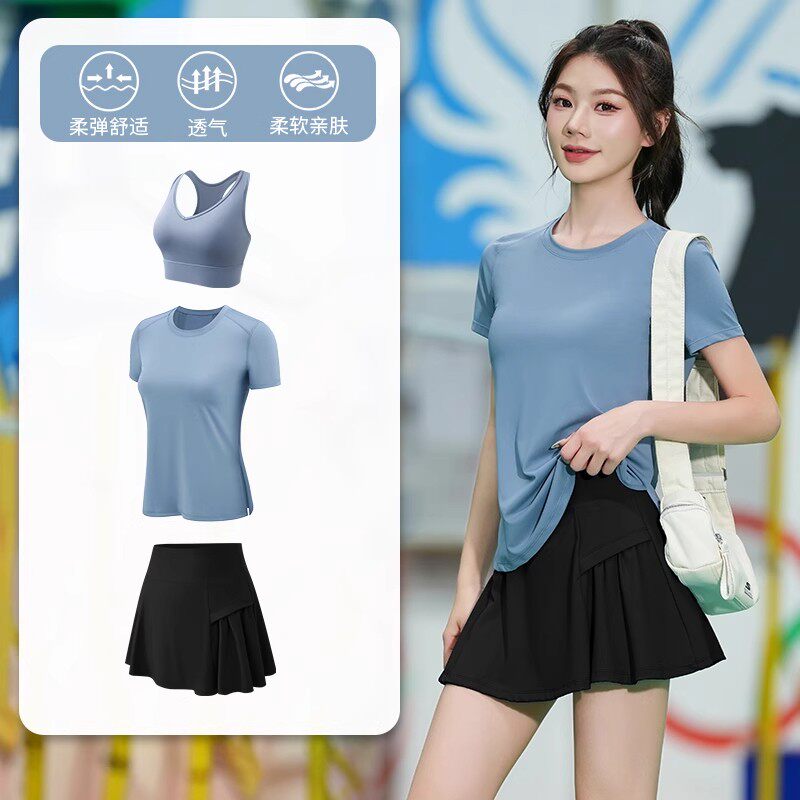 NextLori羽毛球服女运动套装2026夏季新款速干短袖健身跑步瑜伽服