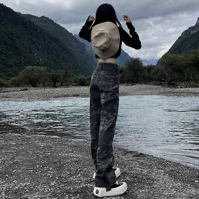 英国DGKP迷彩工装裤女2025新款冲锋裤小个子美式直筒登山裤