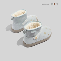 法国Uamtor毛茸茸厚底雪地靴女2025冬季加绒加厚外穿保暖舒适棉鞋