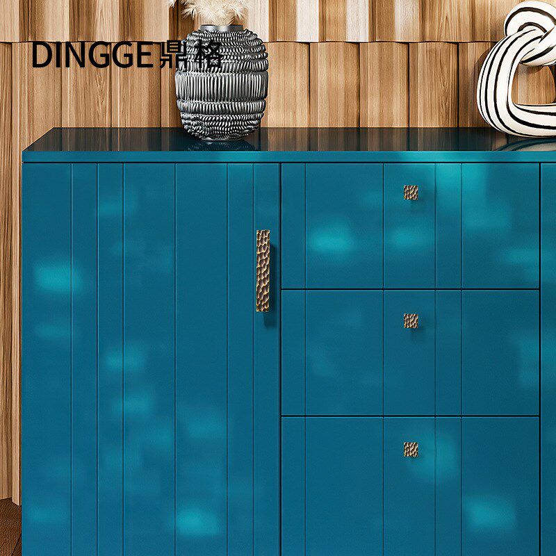 全铜柜门拉手新中式抽屉橱柜现代单孔黄铜衣柜实木门把手复古美式