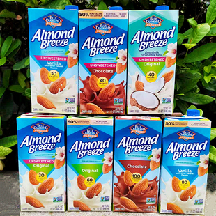 1L美国蓝钻牌杏仁奶饮品无糖BlueDiamond Unswetened Almond Milk