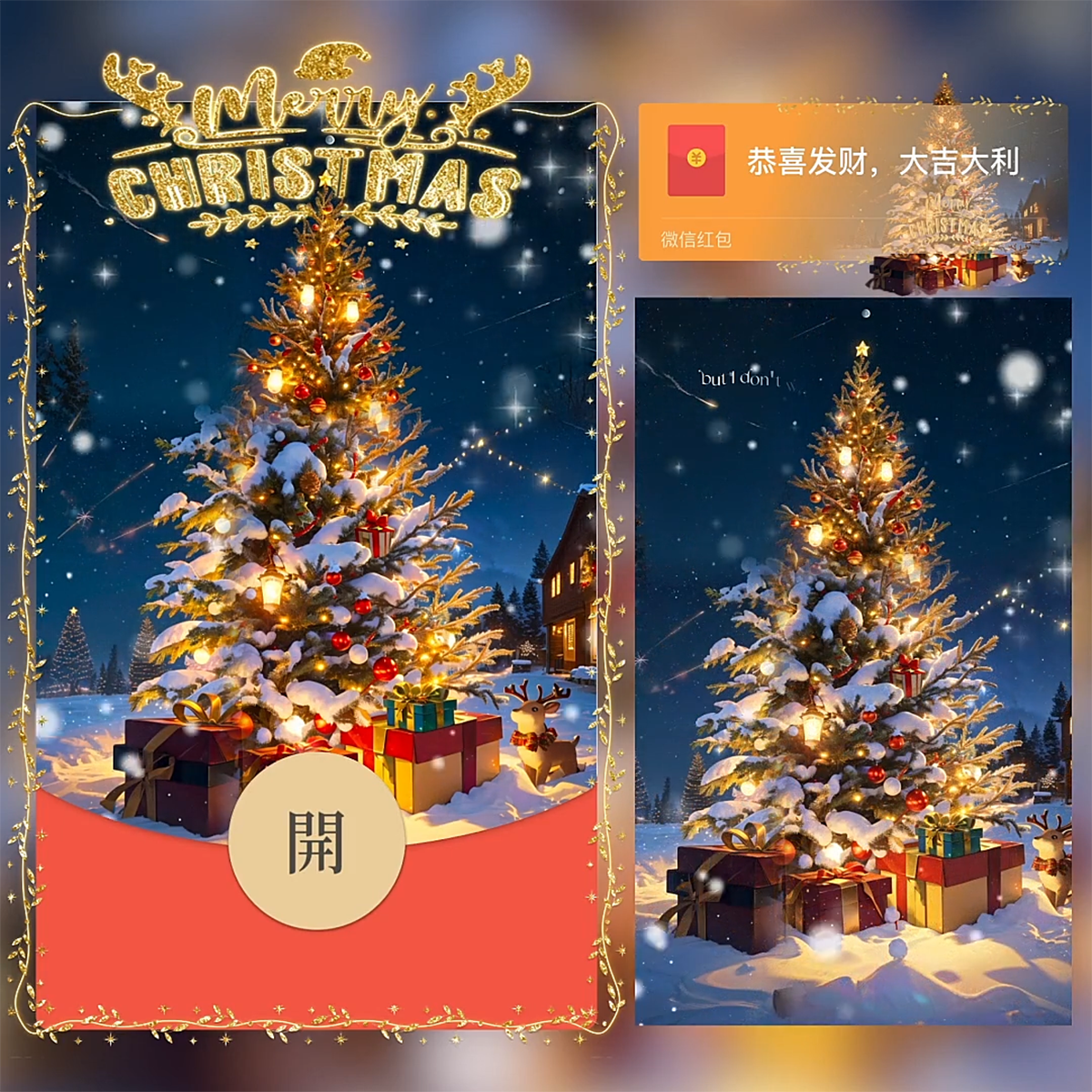圣诞节快乐微信红包封面序列号动态音乐Christmas圣诞树红包封面