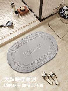纯硬硅藻泥浴室吸水垫硅藻土地垫卫生间门口防滑脚垫厕所速干地毯