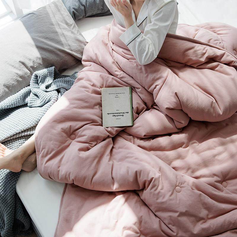 柔软全棉针织被芯单人裸睡 天竺棉春秋被 冬被纤维被加厚双人被子