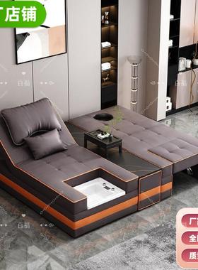 足浴沙发电动足疗按摩一体床沐足采耳床洗脚SPA推背泰式可躺炕床