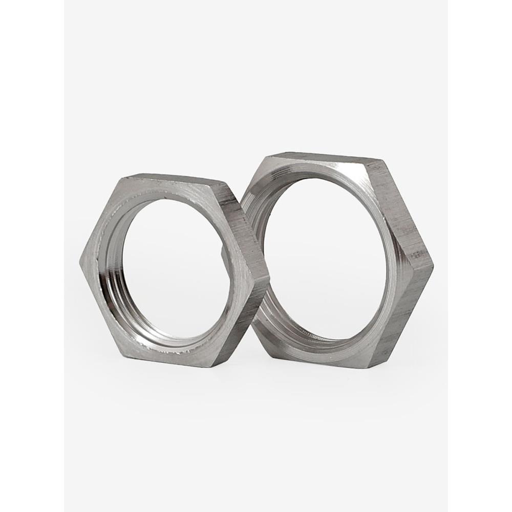 304不锈钢锁母根母防松薄螺母六角螺帽锁紧并帽M8M10M12M14-M63