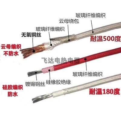 AGRP国标云母耐高温电线软硅胶编织防火阻燃导线2.5/4/6平方300度