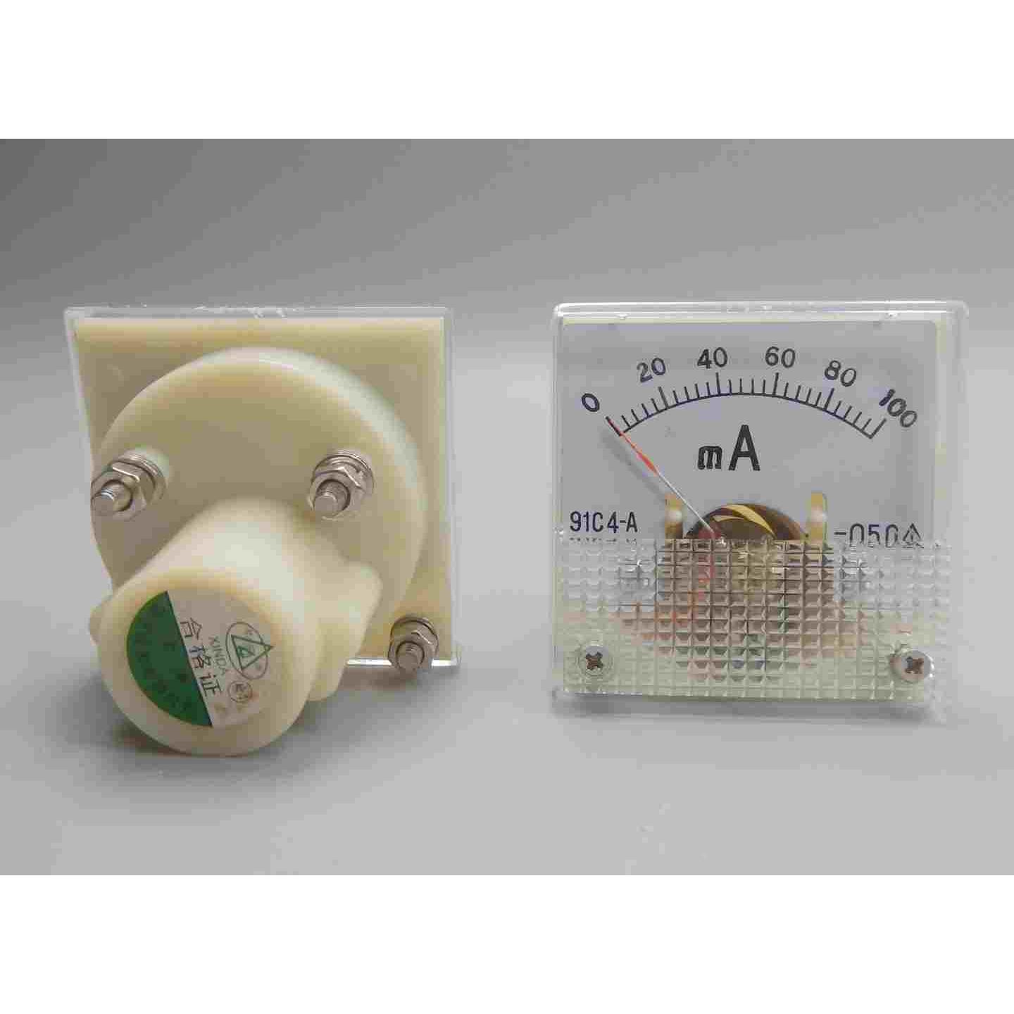 91C4-A 0-100mA 200mA 200uA 500mA 机械表头 电流表 91C4型