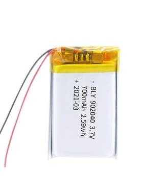 厂家902040 700mA聚合物锂电池 数码鼠标键盘美容仪器玩具LED灯具