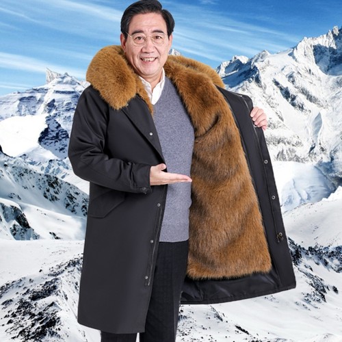 皮毛一体貂绒大衣派克服男可拆卸
