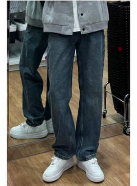 男友穿搭【秋冬神裤】牛仔裤男 直筒宽松百搭简约秋冬版蓝色神裤