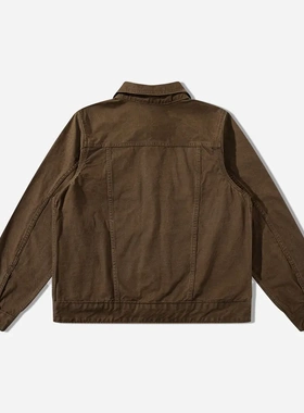 TOP的大超美式探长重磅14oz横竹节咖色工装夹克外套