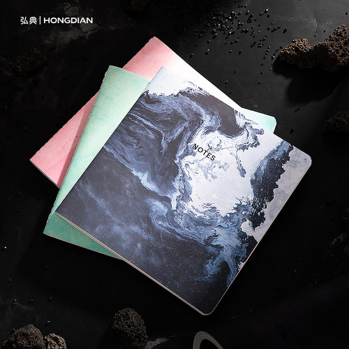 方形笔记本石头本空白手账盖章本