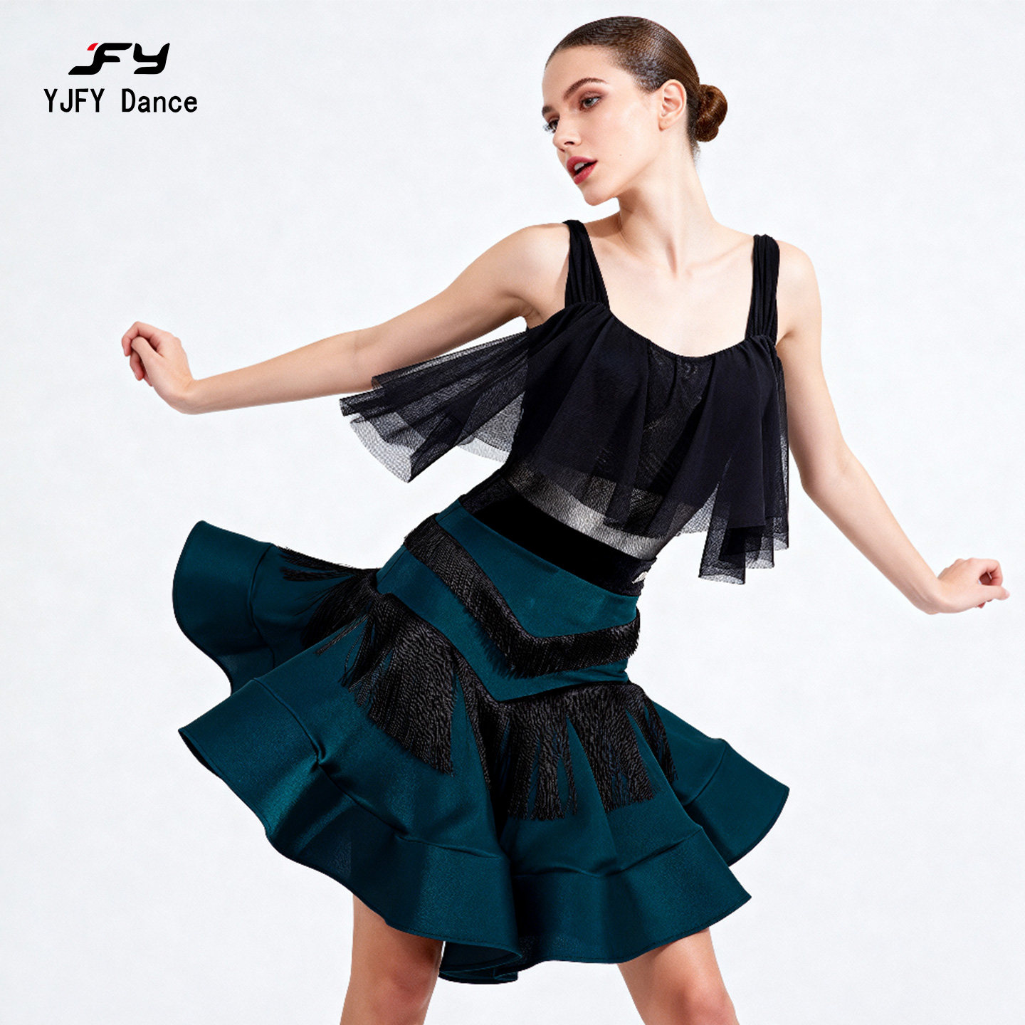 又见梵羽夏季拉丁舞蹈服网纱吊带鱼骨半身裙国标练功服舞服ADL155,运动/瑜伽/健身/球迷用品,拉丁舞练习套装,淘宝优惠券,粉丝福利购,淘宝优惠卷