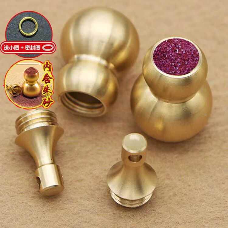 创意黄铜随身小药瓶空心葫芦密封瓶纯铜密封罐急救药丸罐子小药盒