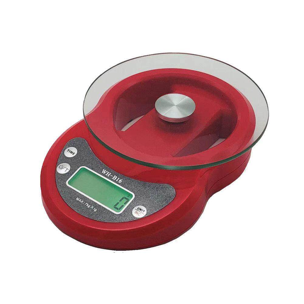 威衡WHB16家用电子厨房秤5kg称重小台称1g级高精度精致玻璃圆盘称