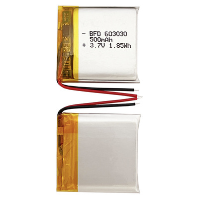 适用3.7V可充电锂电池 603030锂电池500mah 603030 聚合物锂电池