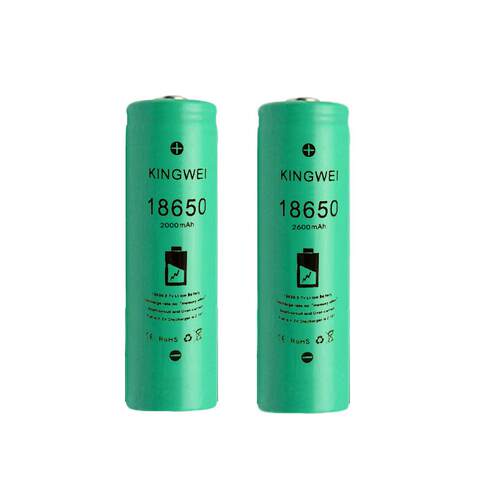 18650绿色包装2000毫安尖头电芯小风扇可充电电池