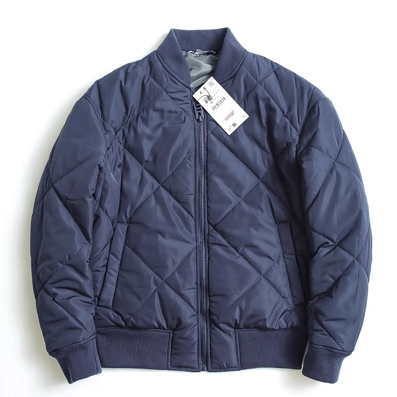 BOZZ BURY~出口西班牙！新款棉衣男秋冬季绗缝菱形格棒球领外套潮