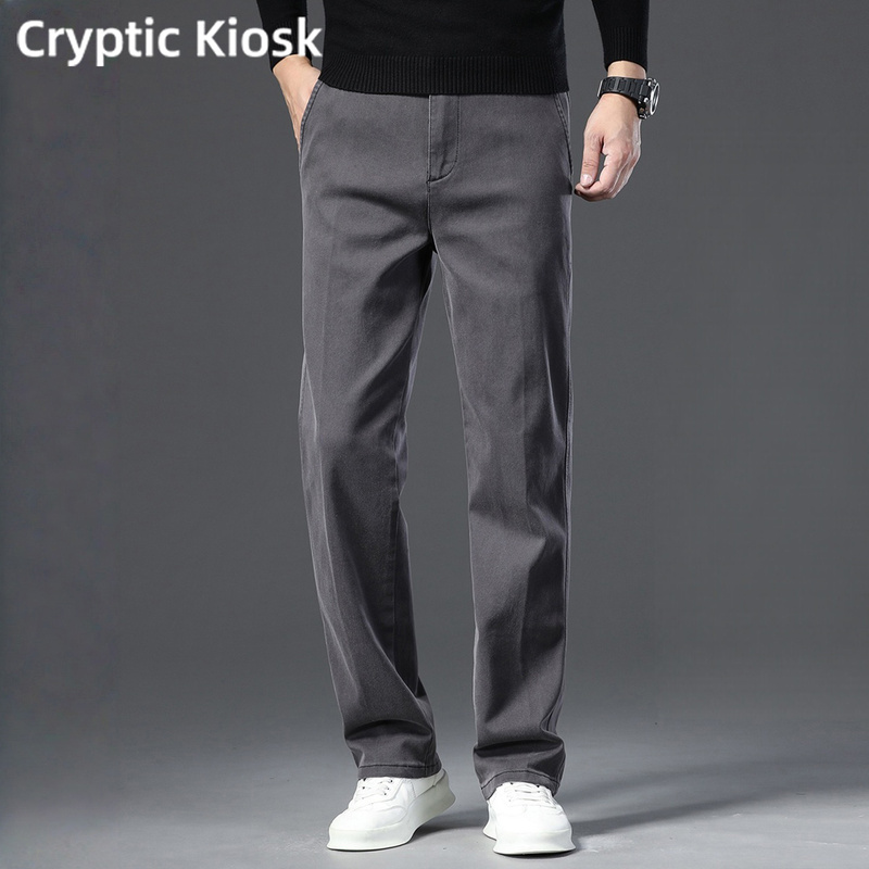 Cryptic Kiosk纯棉商务休闲裤男2025年春秋季新款男士宽松直筒裤
