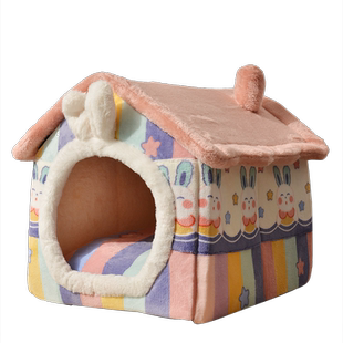 狗窝冬天保暖加厚封闭式可拆洗小型犬睡觉的房屋猫窝四季通用宠物