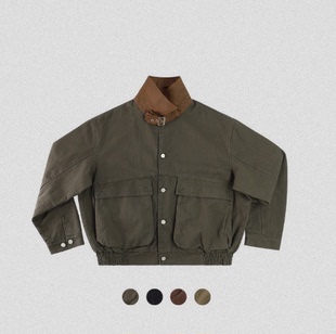 美式 边缘工作室 复古小众大口袋收腰夹克外套男 studio edge