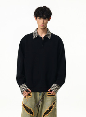 edge studio 边缘工作室原创百搭新款春季百搭潮流假两件长袖卫衣