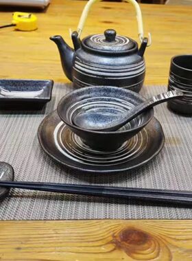 日式摆台四件寿司店茶水杯饭碗
