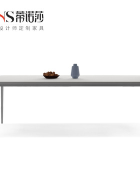 岩板餐桌德利丰纯白色现代简约方形设计师进口意式拉米娜岩板餐桌