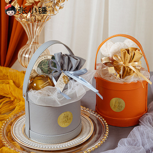 张小锤皮桶包装盒礼物盒法式抱抱桶生日礼品盒高档喜糖盒小号空盒