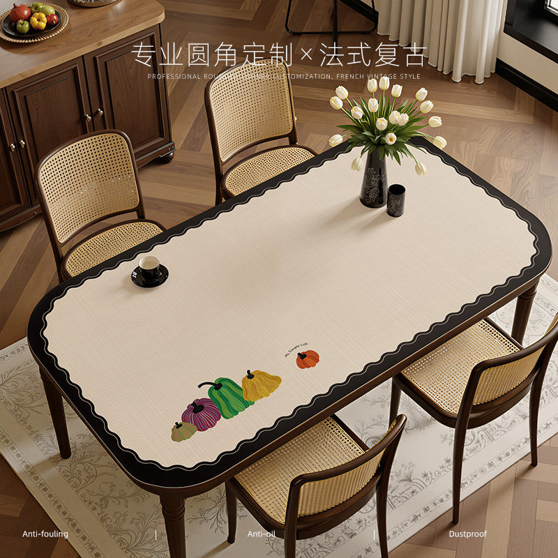 法式复古餐桌垫2026新款防滑耐磨防水免洗可擦茶几桌布台面保护垫图片