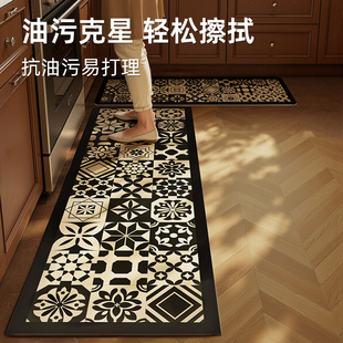 厨房地垫防滑防油可擦免洗专用脚垫防水耐脏家用皮革吸水地毯整铺