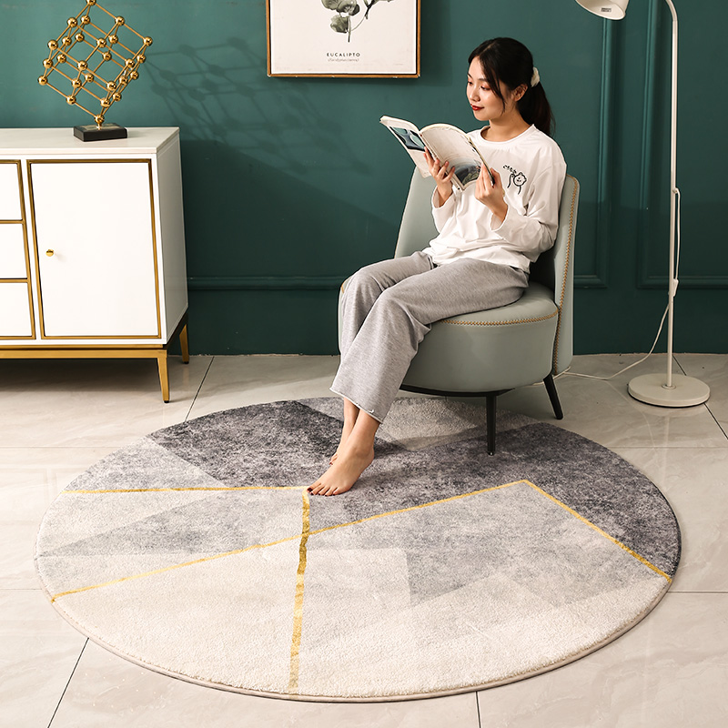 百搭轻奢风圆形地毯防滑