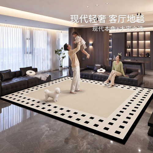 客厅地毯圈绒高级感卧室床边地垫