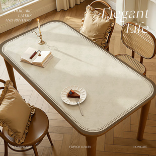 中古风餐桌垫轻奢高级感防水防油防烫皮革桌布2026新款免洗茶几垫