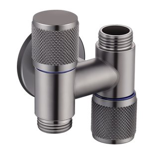 一进二出双控角阀枪灰三通上下开双头双用迷你洗衣机多功能水龙头