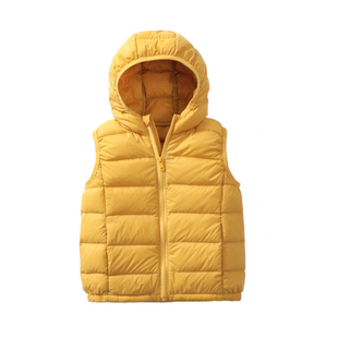 雅鹿轻薄儿童羽绒马甲男童女童中大童宝宝秋冬季婴儿连帽背心坎肩