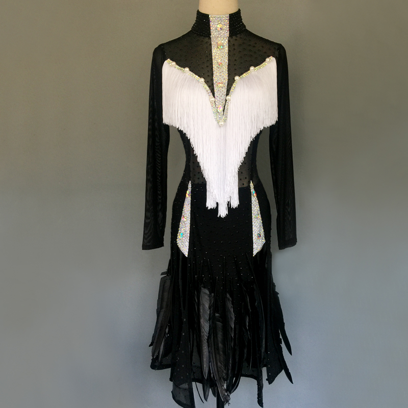 儿童拉丁舞比赛服拉丁舞蹈演出服成人拉丁舞演出服拉丁舞裙女J67