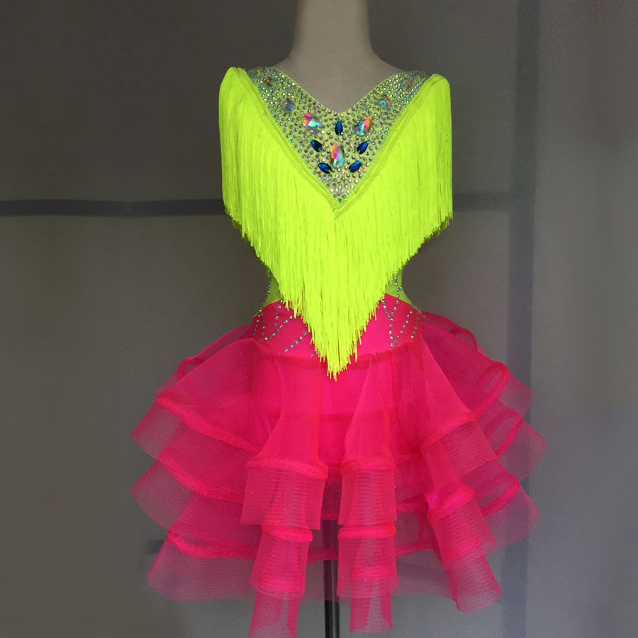 少儿拉丁舞表演服拉丁舞比赛服拉丁舞表演服装拉丁舞演出服女d92