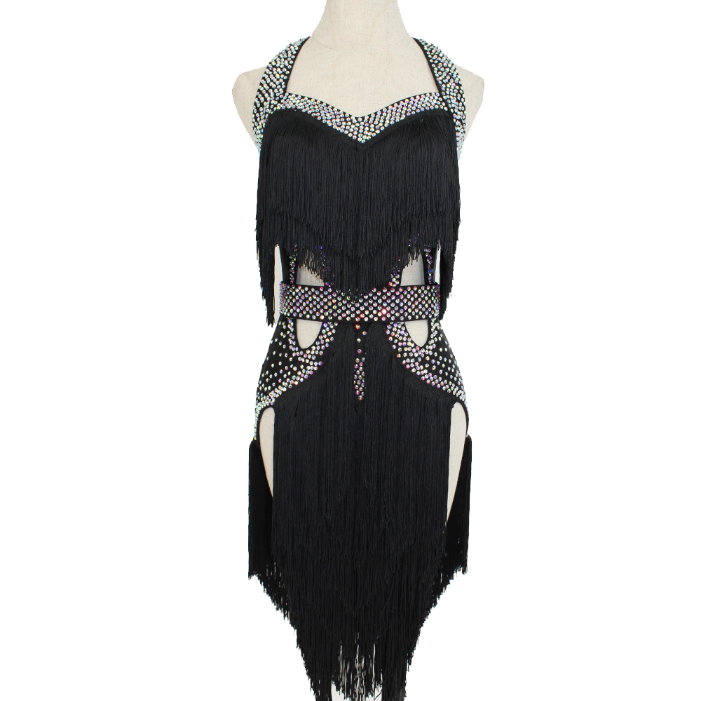 裳工坊拉丁舞演出比赛服流苏