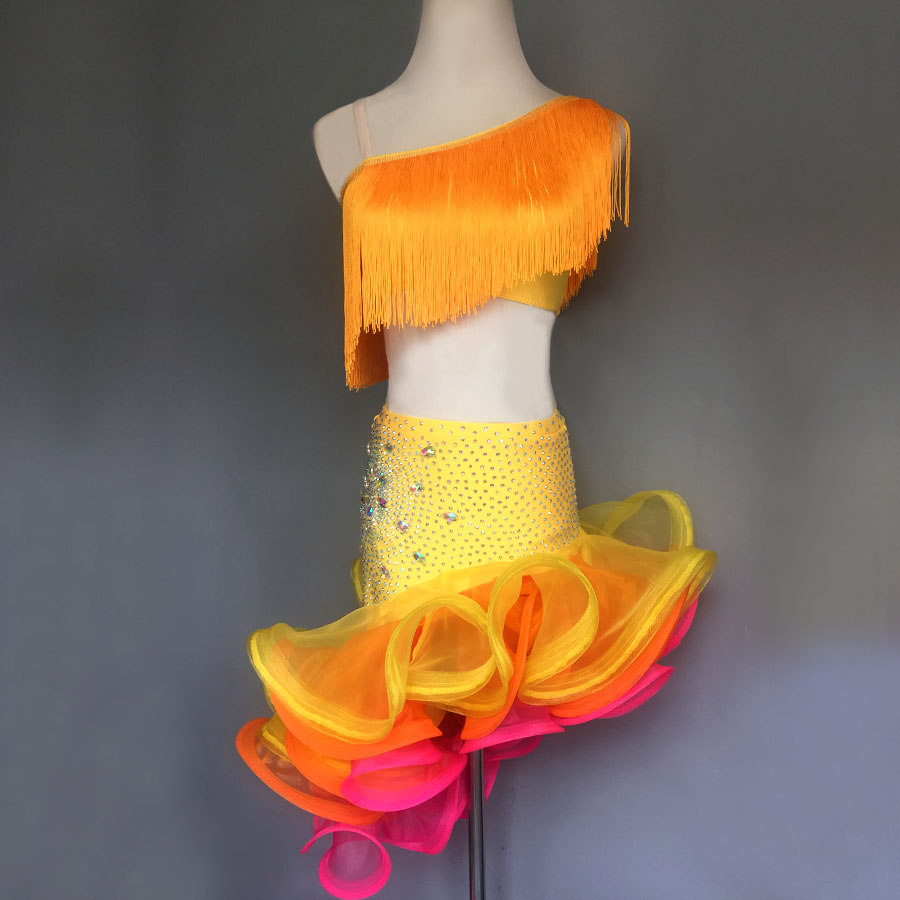 少儿拉丁舞表演服拉丁舞比赛服拉丁舞表演服装拉丁舞演出服女D79