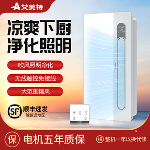 艾美特凉霸冷霸厨房照明二合一卫生间嵌入冷风机扣板集成吊顶风扇