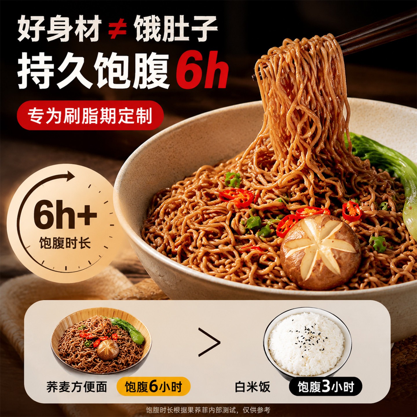 非油炸【20包荞麦方便面】0脂肪免煮代餐主食无糖精粗粮轻食泡面