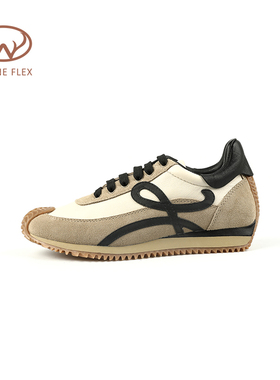 韦恩Wayne Flex复古拼色透气舒适德训鞋平底系带休闲运动鞋女